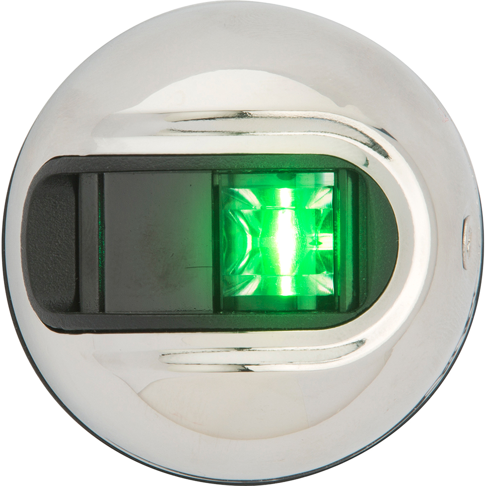 ATTWOOD LIGHTARMOR GREEN ROUND NAVIGATION LIGHT STAINLESS