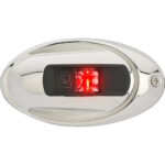 ATTWOOD LIGHTARMOR RED OVAL NAVIGATION LIGHT STAINLESS