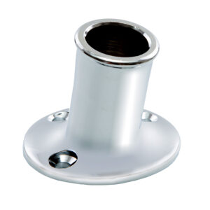 WHITECAP TOP MOUNTED FLAG POLE SOCKET CP BRASS 3/4" ID