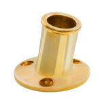 WHITECAP TOP MOUNTED FLAG POLE SOCKET POLISHED BRASS 3/4" ID