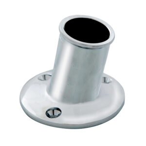 WHITECAP TOP MOUNTED FLAG POLE SOCKET CP BRASS 1" ID
