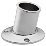 WHITECAP TOP MOUNTED FLAG POLE SOCKET CP BRASS 1 1/4" ID