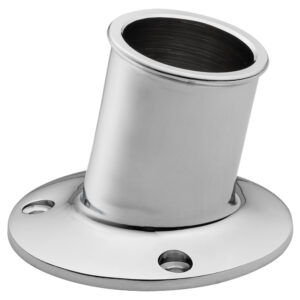 WHITECAP TOP MOUNTED FLAG POLE SOCKET CP BRASS 1 1/4" ID