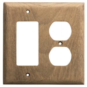 WHITECAP TEAK ROCKER SWITCH /  DUPLEX RECEPTACLE COVER PLATE