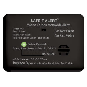 SAFE T ALERT 62 SERIES BLACK CARBON MONOXIDE ALARM 12V