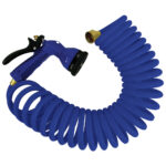 WHITECAP 15' BLUE COILED HOSE WITH ADJUSTABLE NOZZLE