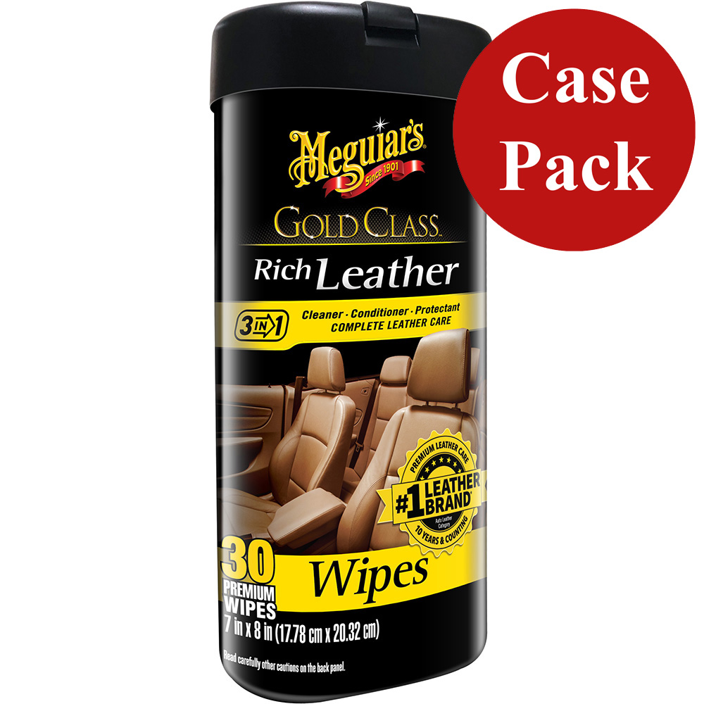 MEGUIAR'S GOLD CLASS RICH LEATHER WIPES *CASE OF 6*