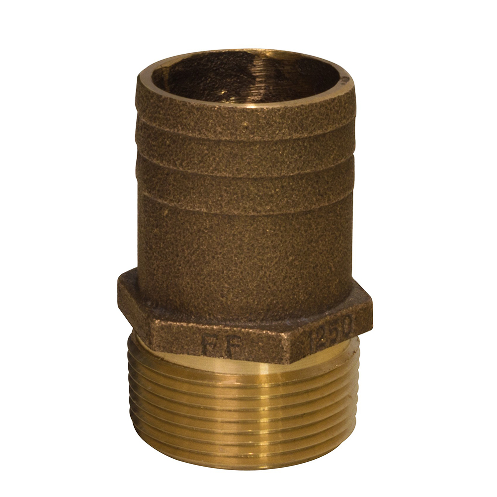 GROCO 1" NPT X 1 1/8" ID HOSE BARB STRAIGHT FITTING