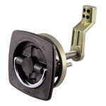 PERKO FLUSH LATCH BLACK 2-1/2" X 2-1/2" W/ OFFSET CAM BAR &