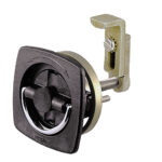 PERKO FLUSH LATCH BLACK 2-1/2" X 2-1/2" W/ OFFSET ADJUSTABLE