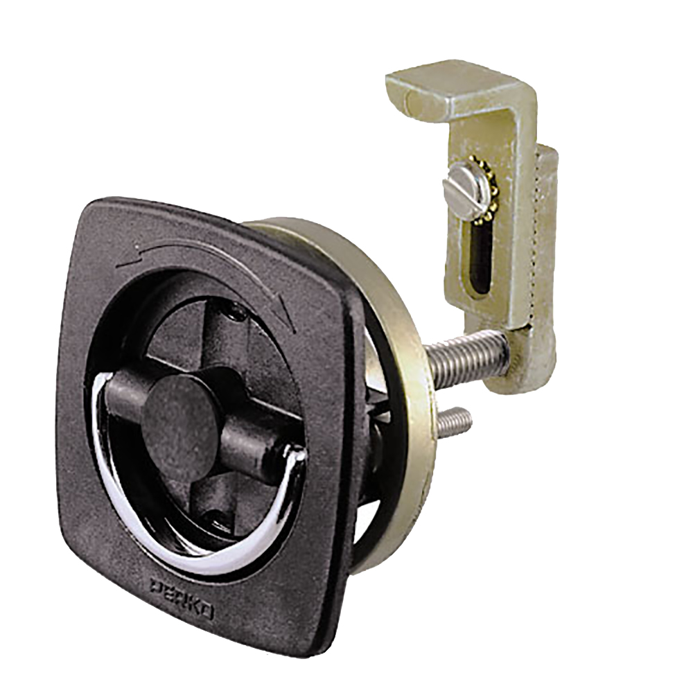 PERKO FLUSH LATCH BLACK 2-1/2" X 2-1/2" W/ OFFSET ADJUSTABLE