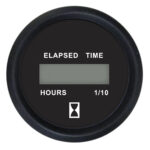 FARIA EURO BLACK 2" HOURMETER GAUGE (DIGITAL) (12 - 32 V)