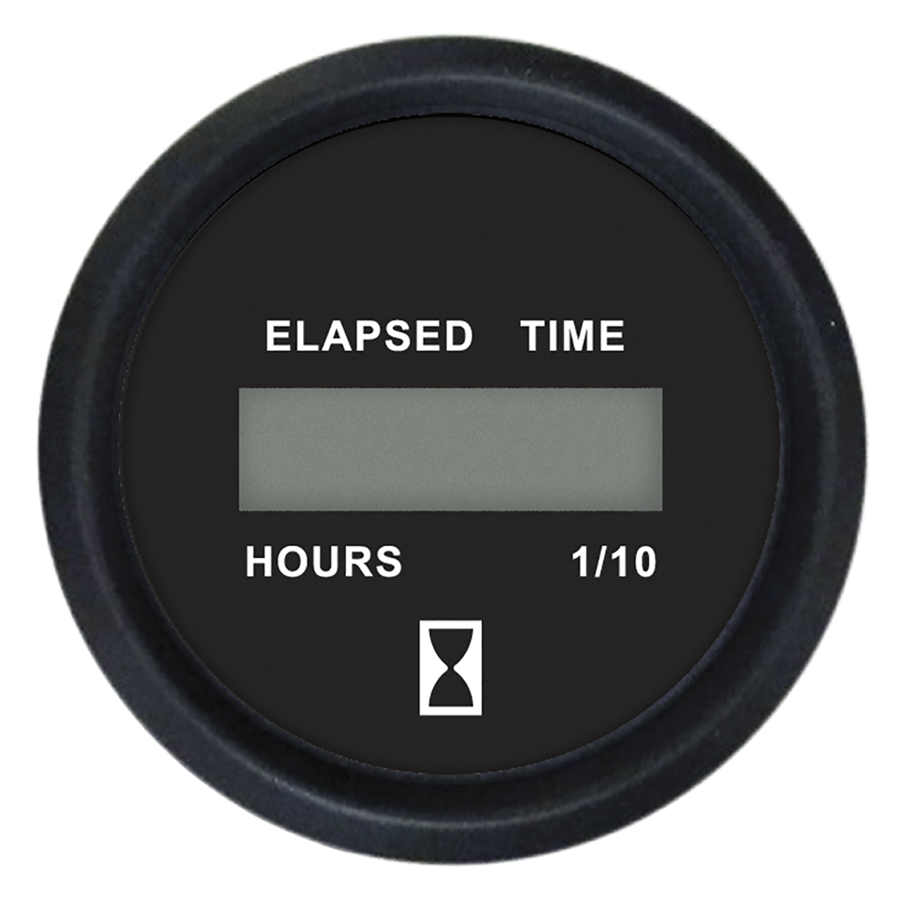 FARIA EURO BLACK 2" HOURMETER GAUGE (DIGITAL) (12 - 32 V)