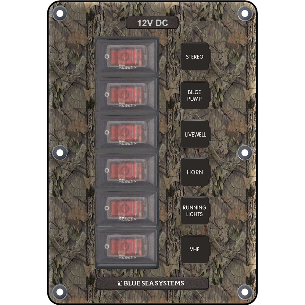 BLUE SEA 4325 CIRCUIT BREAKER SWITCH PANEL 6 POSITION CAMO