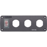 BLUE SEA 4367 ACCESSORY PANEL 3 SOCKET BLANK