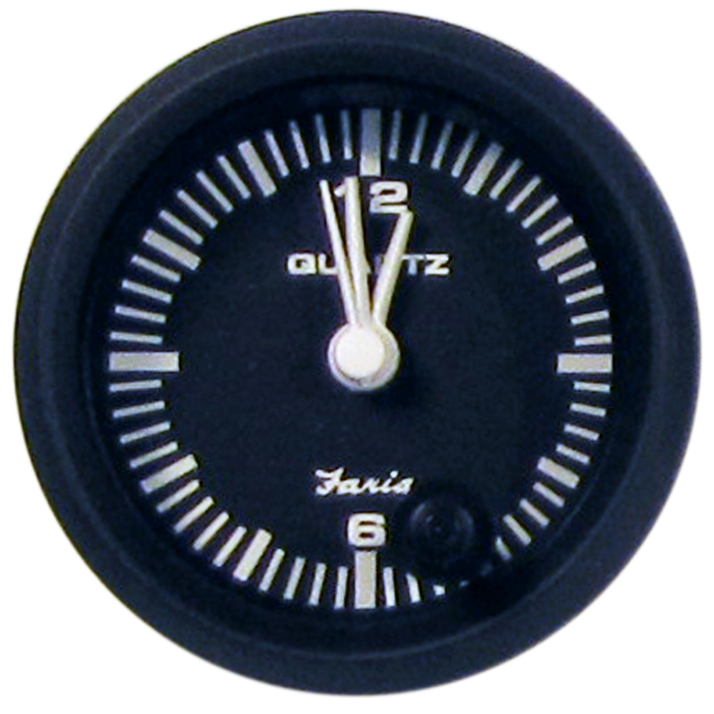 FARIA EURO BLACK 2" CLOCK (QUARTZ) (ANALOG)