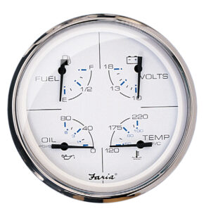 FARIA CHESAPEAKE WHITE SS 5" MULTIFUNCTION GAUGE