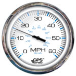 FARIA CHESAPEAKE WHITE SS 5" SPEEDOMETER (60 MPH) GPS
