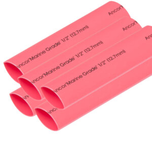 ANCOR HEAT SHRINK TUBING 1/2"X6" RED 5PCS