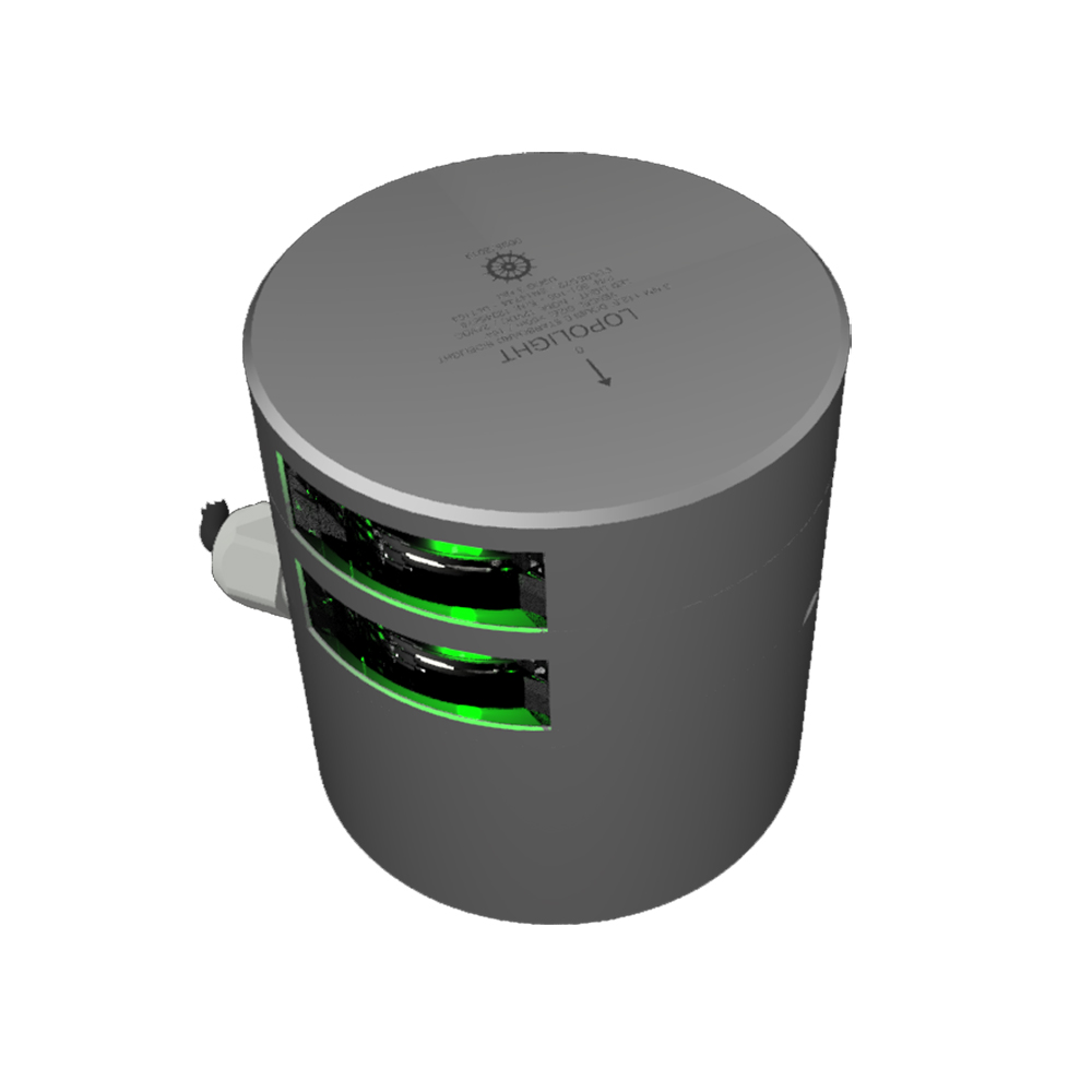 LOPOLIGHT DOUBLE STACKED GREEN STARBOARD SIDELIGHT 3NM