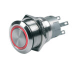 BEP PUSH BUTTON SWITCH 24V MOMENTARY (ON)/OFF RED LED