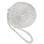 NEW ENGLAND ROPE 5/8" X 50' NYLON 3 STRAND DOCK LINE WHITE