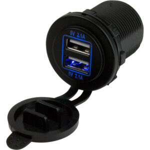 SEA DOG ROUND DUAL USB POWER SOCKET