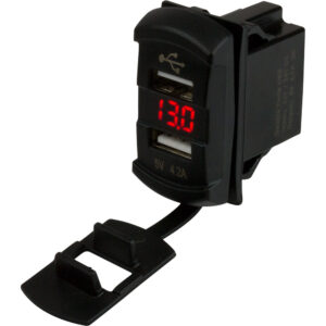 SEA DOG ROCKER DUAL USB  SOCKETS W/HIDDEN VOLTMETER