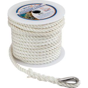 SEA DOG TWISTED ANCHOR LINE 3/8" X 60' WHITE