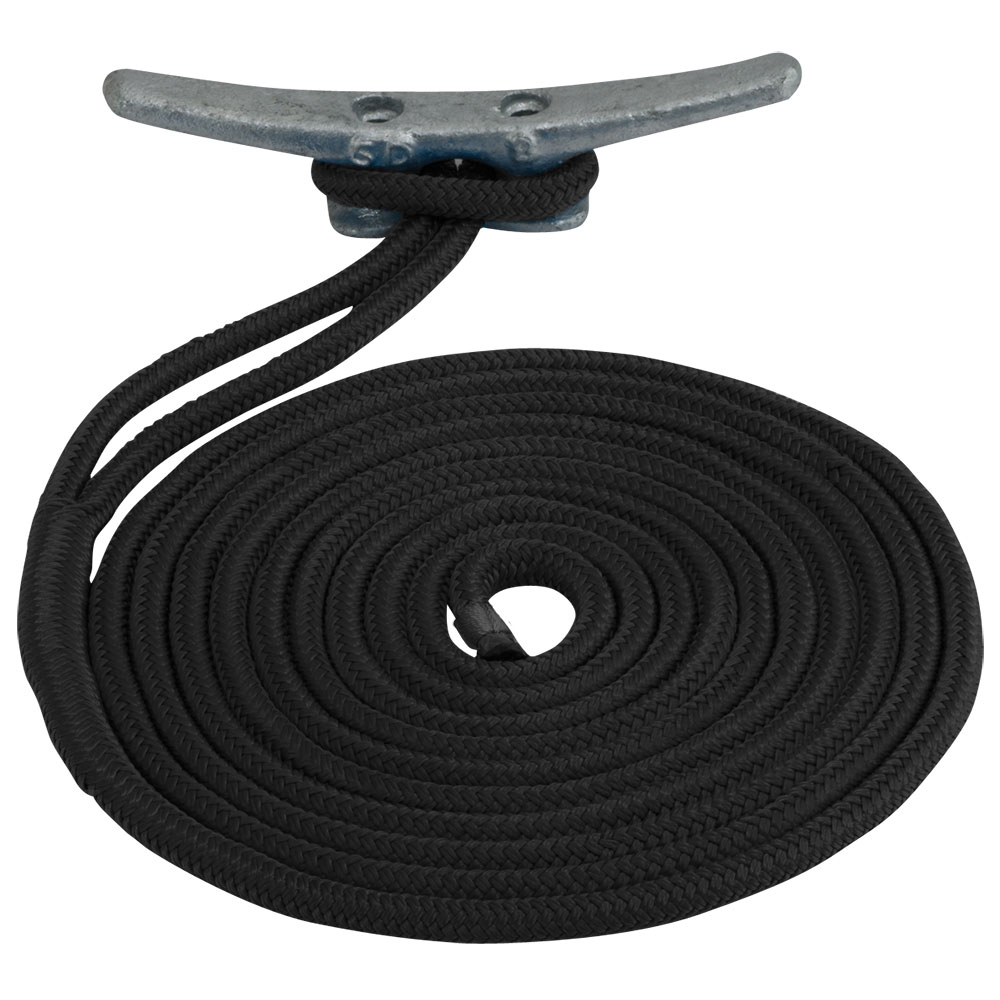 SEA DOG DOUBLE BRAIDED NYLON DOCK LINE 5/8" X 20' BLACK