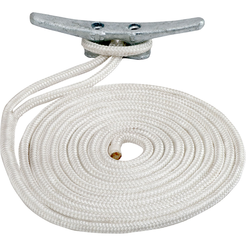 SEA DOG DOUBLE BRAIDED NYLON DOCK LINE 5/8" X 20' WHITE