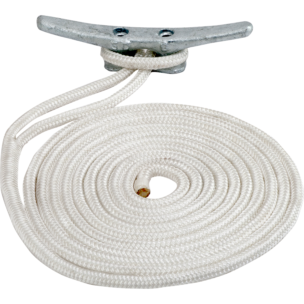 SEA DOG DOUBLE BRAIDED NYLON DOCK LINE 5/8" X 25' WHITE