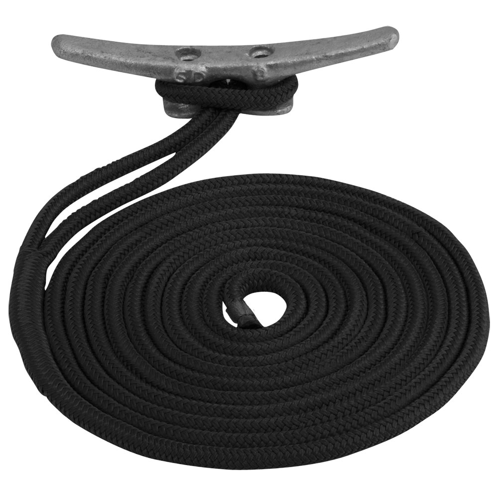 SEA DOG DOUBLE BRAIDED NYLON DOCK LINE 5/8" X 50' BLACK