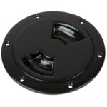 SEA DOG ABS DECK PLATE BLACK SMOOTH 6" QUARTER TURN TO