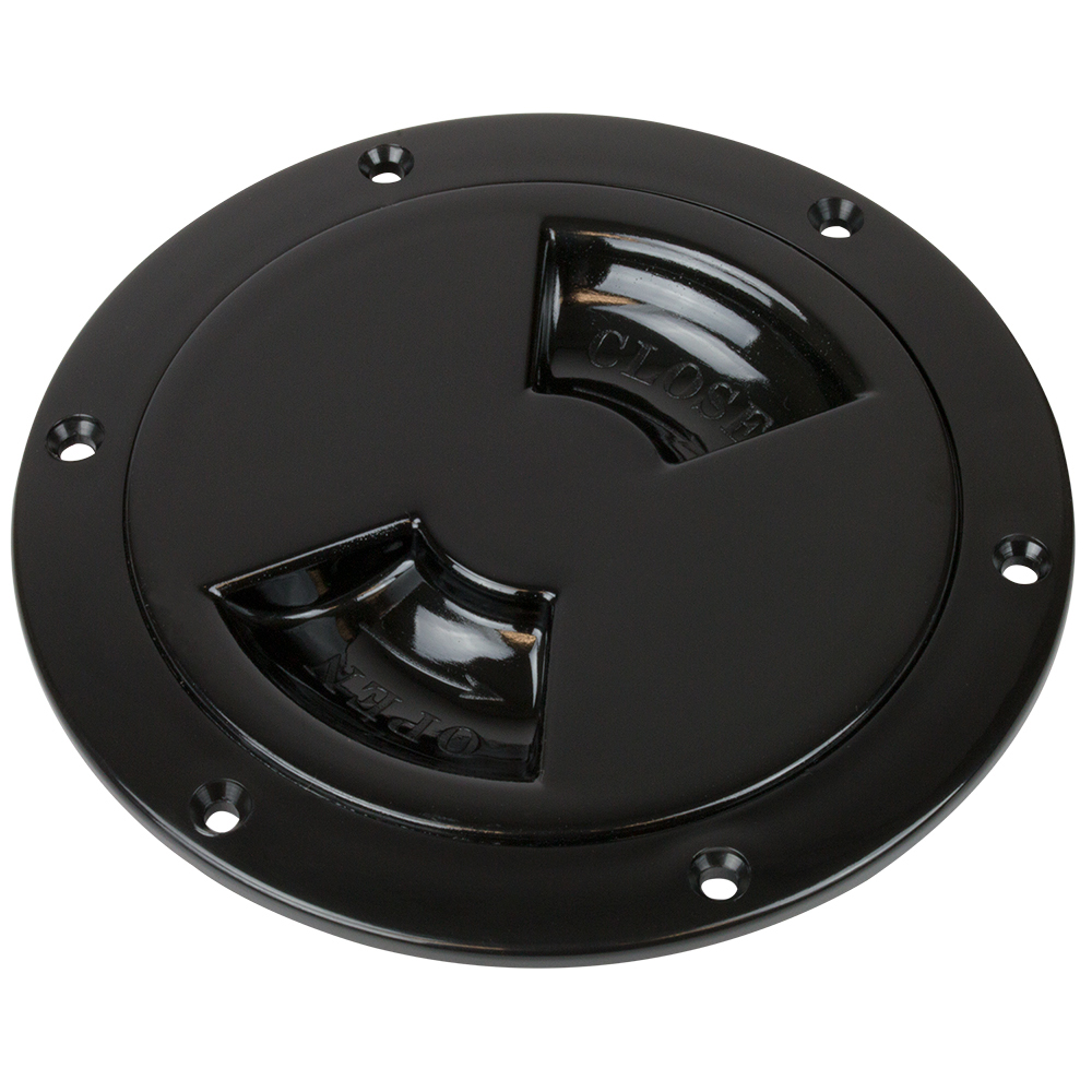SEA DOG ABS DECK PLATE BLACK SMOOTH 4" QUARTER TO
