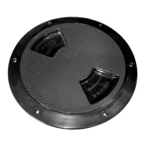 SEA DOG ABS DECK PLATE BLACK TEXTURED 8" QUARTER TURN TO