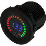 SEA DOG ROUND VOLTAGE METER DC 5V -15V W/RAINBOW DIAL