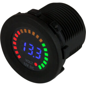 SEA DOG ROUND VOLTAGE METER DC 5V -15V W/RAINBOW DIAL