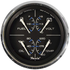 FARIA CHESAPEAKE BLACK 4"  MULTIFUNCTION GAUGE - FUEL,