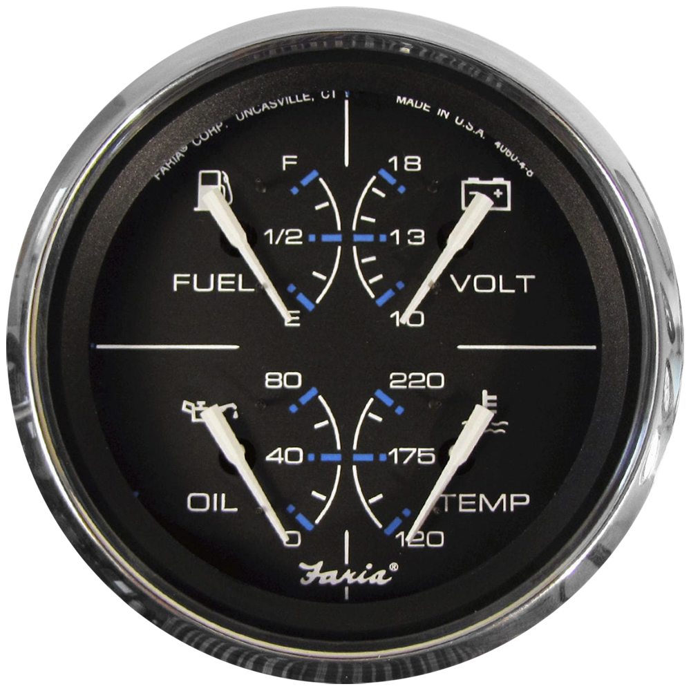 FARIA CHESAPEAKE BLACK 4" MULTIFUNCTION GAUGE - FUEL,