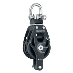 HARKEN 45MM DOUBLE ELEMENT BLOCK W/ SWIVEL & BECKET