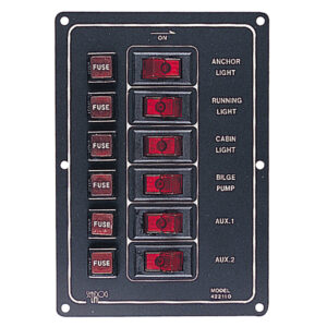 SEA DOG ALUMINUM SWITCH PANEL VERTICAL SIX SWITCH