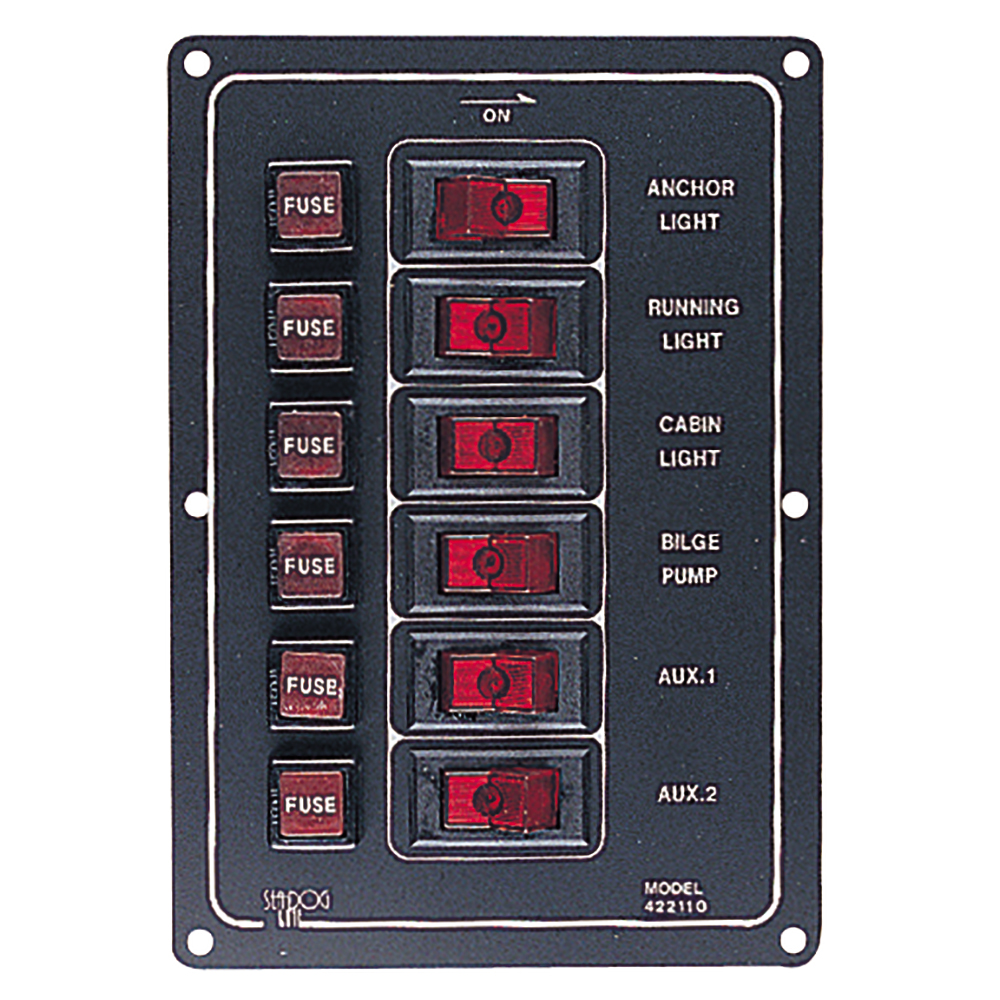 SEA DOG ALUMINUM SWITCH PANEL VERTICAL SIX SWITCH