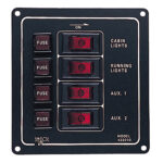 SEA DOG ALUMINUM SWITCH PANEL VERTICAL FOUR SWITCH