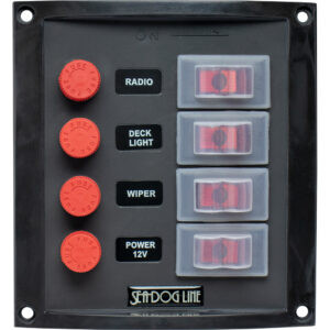 SEA DOG SPLASH GUARD SWITCH PANEL VERTICAL FOUR SWITCH