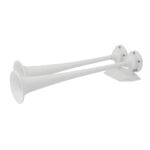 MARINCO 12V WHITE EPOXY COATED DUAL TRUMPET AIR HORN