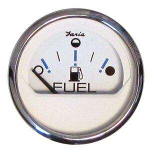 FARIA CHESAPEAKE WHITE SS 2" FUEL LEVEL GAUGE - METRIC