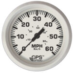 FARIA DRESS WHITE 4" GPS  (SPEEDOMETER 60 MPH) STUDDED