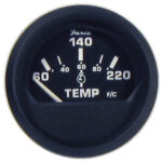 FARIA EURO BLACK 2" CYLINDER HEAD TEMP GAUGE (60 - 220 F)