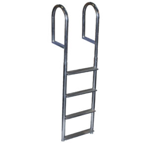 DOCK EDGE LADDER 4 STEP FIXED WIDE STEP WELDED ALUMINUM